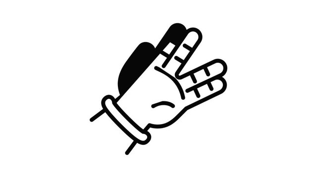 Hiphop hand sign icon animation outline best object on white background