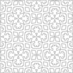  Geometric vector pattern with triangular elements. Seamless abstract ornament for wallpapers and backgrounds. Black and white colors.