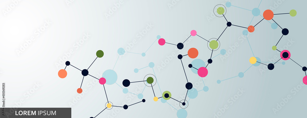 Poster flat connectivity elements for medical design. social media concept. digital modern communication. m