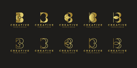 Set of creative logo letters b with line art and flower style Premium Vektor © MUCHAMAD