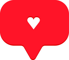 Like social network icon in heart shape on white