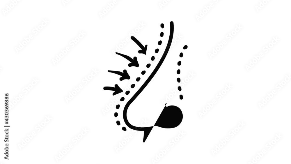 Poster lifting nose icon animation outline best object on white background