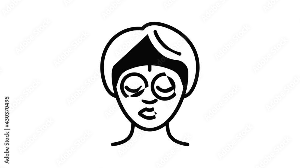 Poster eyes lifting icon animation outline best object on white background