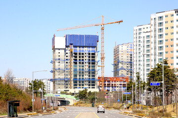 Construction of new residential high-rise buildings in South Korea