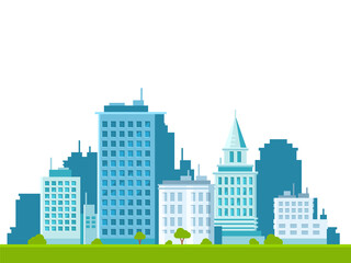 City Skyline on White Background. Urban Landscape Vector