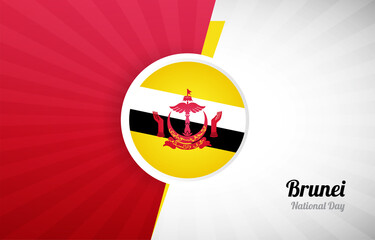Happy national day of Brunei greeting background. Abstract Brunei country flag illustration