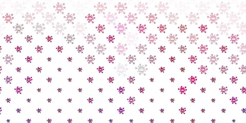 Light Pink vector background with covid-19 symbols.