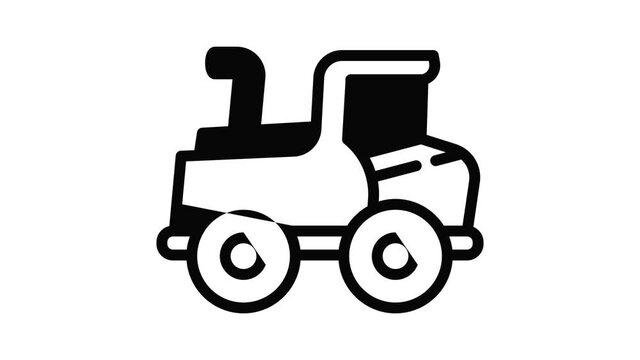 Bulldozer icon animation outline best object on white background