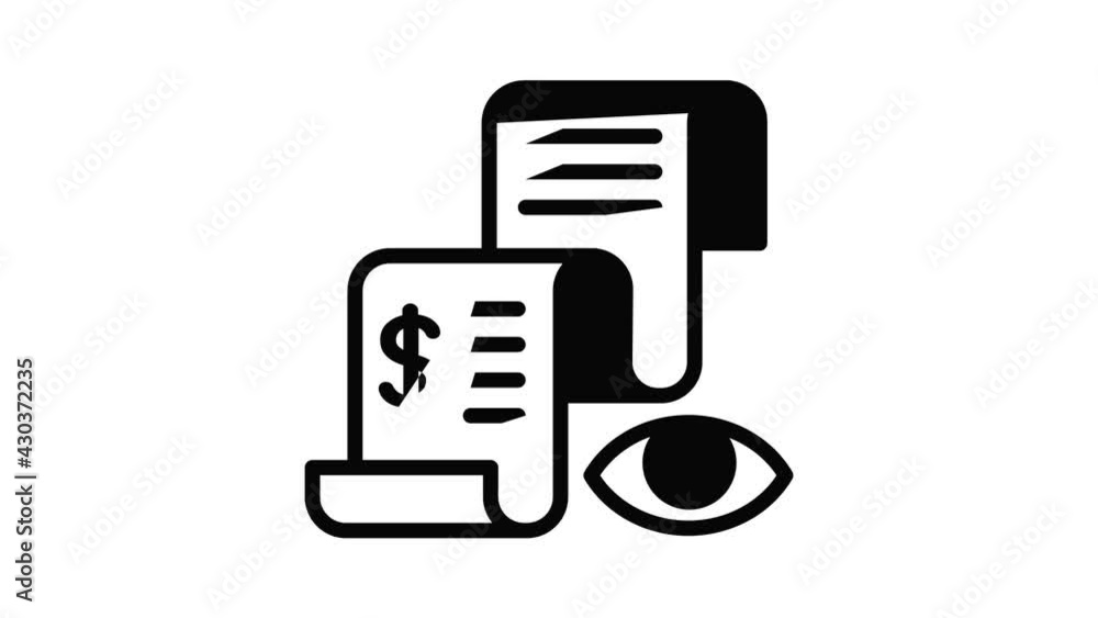 Poster see expense report icon animation outline best object on white background