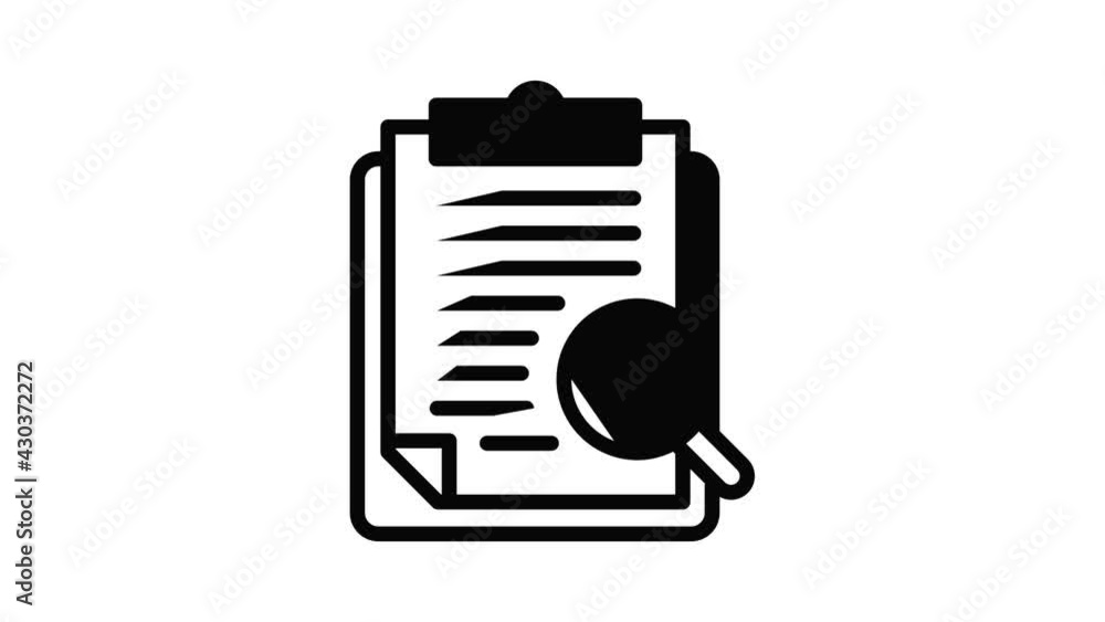 Poster finance report icon animation outline best object on white background