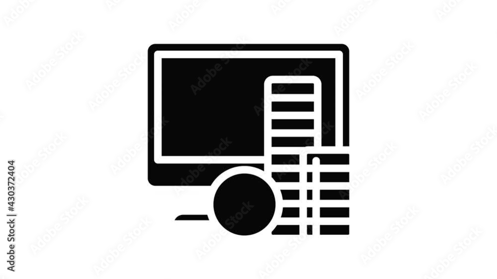 Poster coin stack report icon animation outline best object on white background