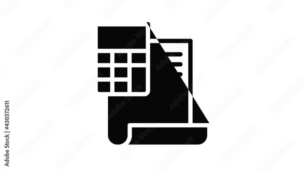Aufkleber finance calculator report icon animation outline best object on white background