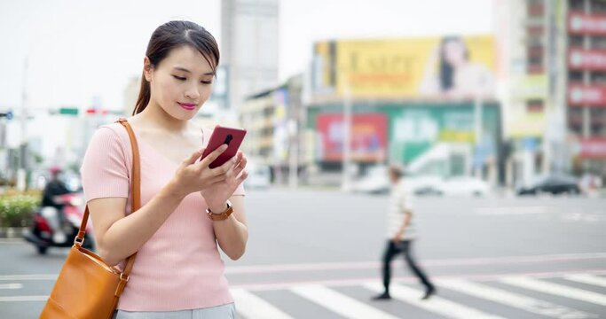 Woman Use Phone While Commuting