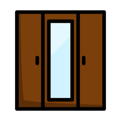 Wardrobe With Mirror Icon