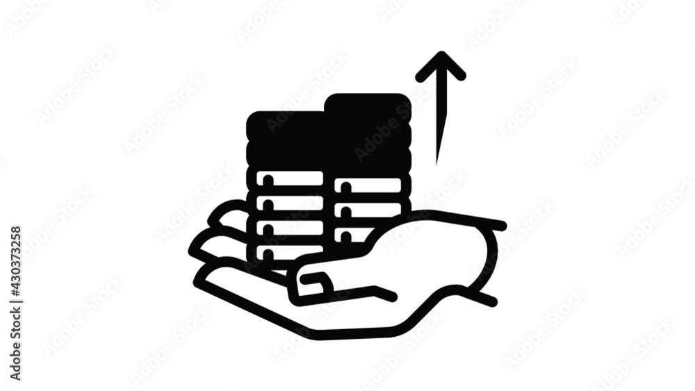 Poster protect coins deposit icon animation outline best object on white background