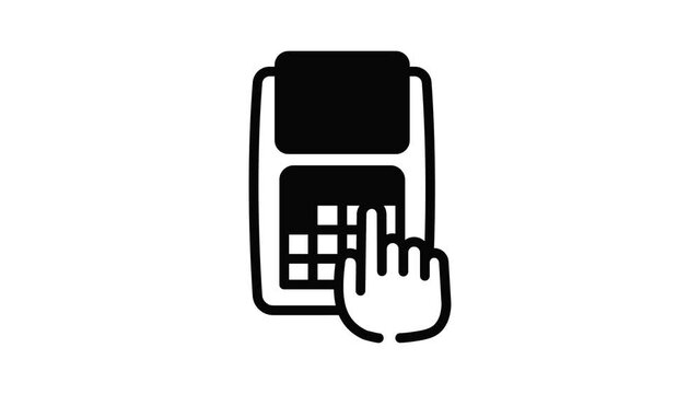 Enter pin terminal icon animation outline best object on white background