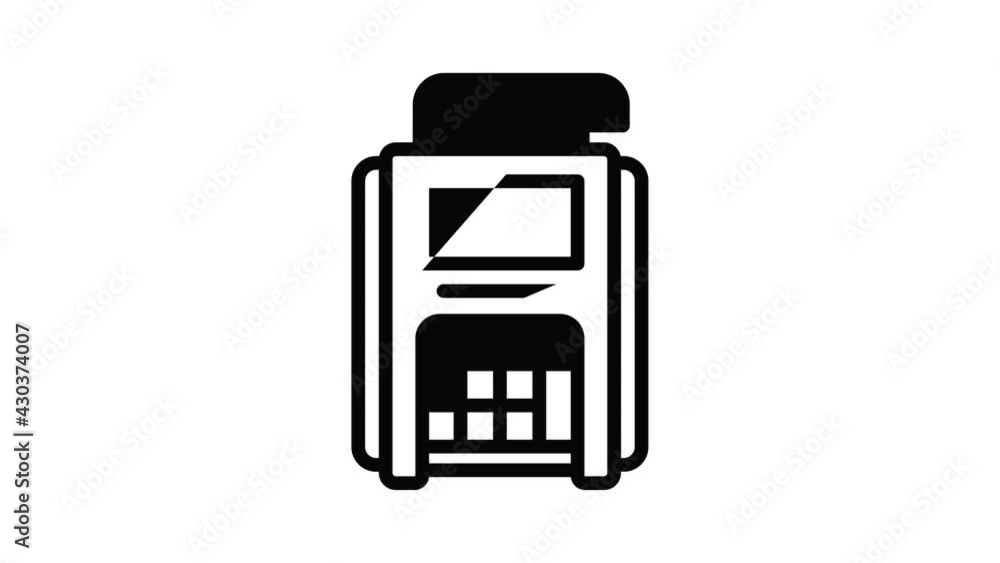 Aufkleber pos terminal receipt icon animation outline best object on white background
