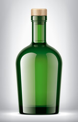 Color Glass bottle on background. Cork version. 