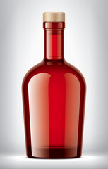 Color Glass bottle on background. Cork version. 