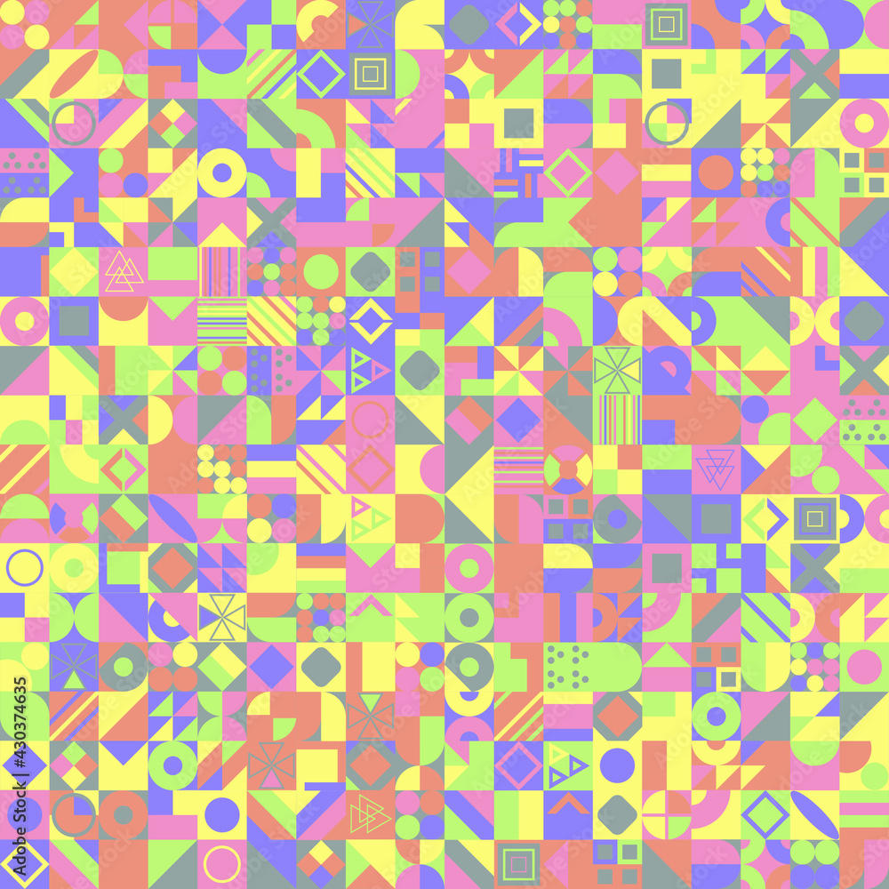 Poster abstract geometric pattern. multicolor figures. texture for print and banner.