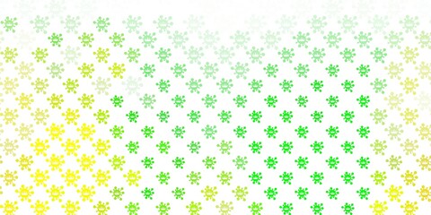 Light Green, Yellow vector template with flu signs.