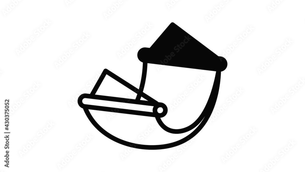 Poster beach hammock icon animation outline best object on white background