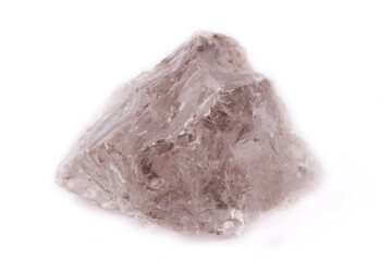 macro smoky quartz (rauchtopaz) on a white background
