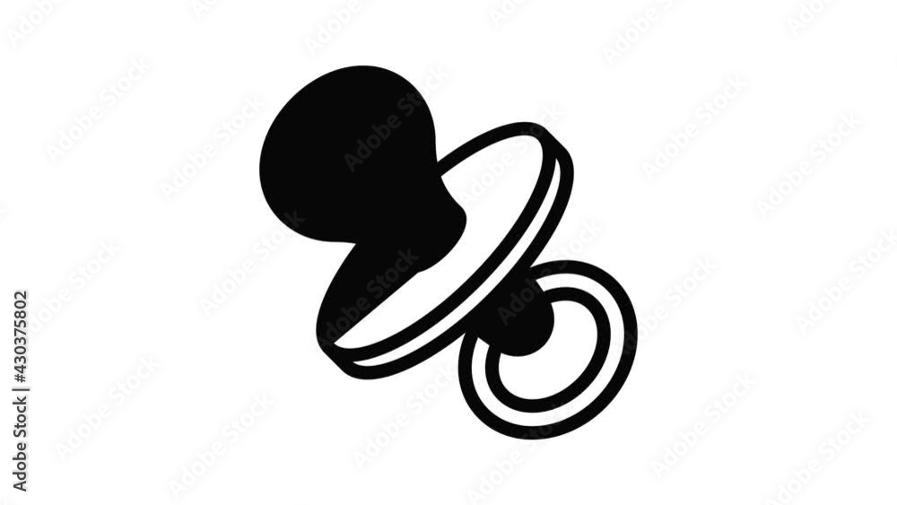 Poster pacifier icon animation outline best object on white background