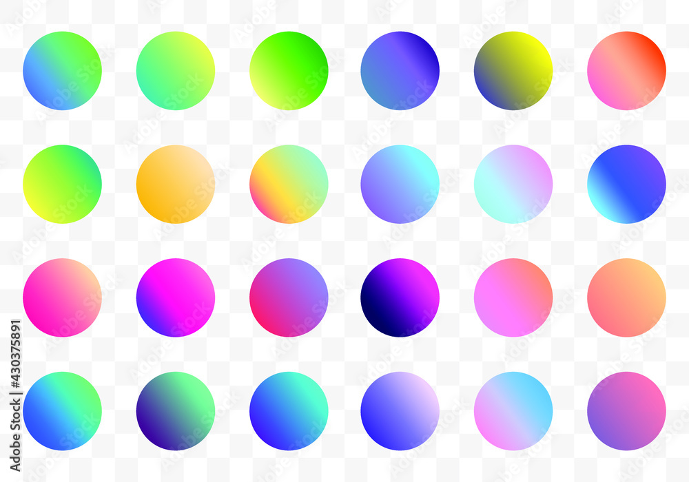 Poster set of round vector gradient. multicolor sphere. modern abstract background texture. template for de