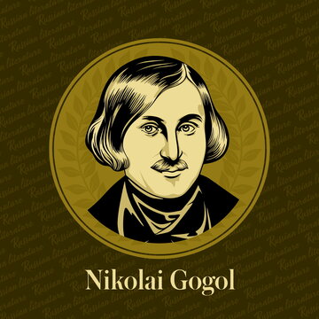 Vector portrait of a Russian writer. Nikolai Vasilyevich Gogol (1809-1852) was a Russian novelist, short story writer and playwright of Ukrainian origin.