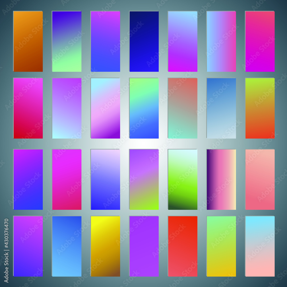 Poster set of modern abstract backgrounds with gradient linear waves. simply geometric template for design