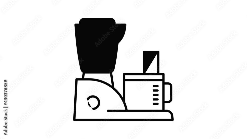 Poster machine mixer icon animation outline best object on white background