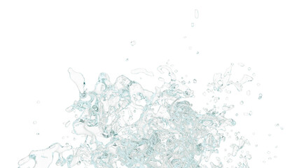 Water splash. Isolated on a white background. 3d rendering. High resolution.