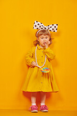 fashionista with sweet lollipop