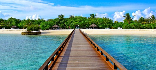 wooden bridge over the sea