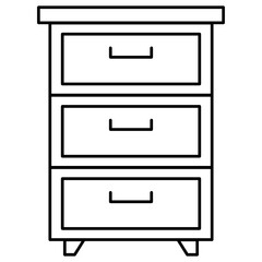 Three layer Storage Cabinet Concept Vector color line Icon Design, Interior design Symbol, Home Office decoration Sign, Residential and Commercial Decor Elements stock illustration