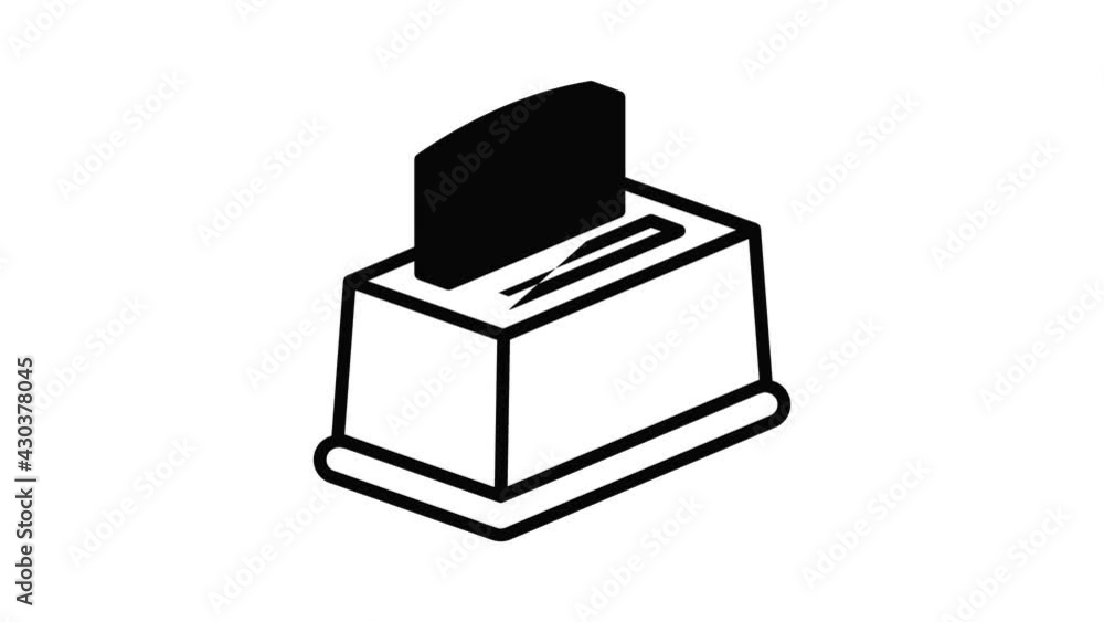 Poster bread toaster icon animation outline best object on white background
