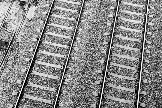 railway tracks in the morning