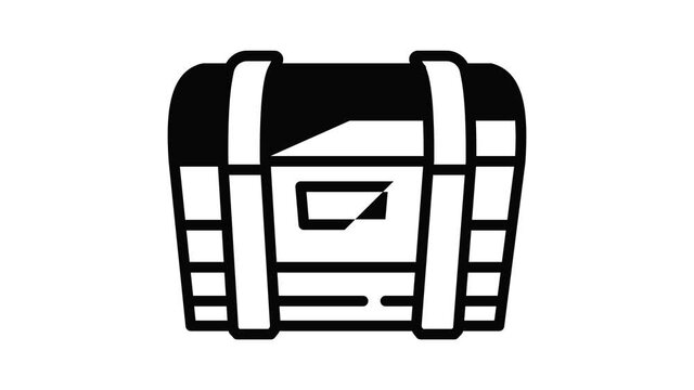 Dower chest icon animation outline best object on white background