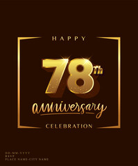 78th anniversary celebration logotype with handwriting golden color elegant design isolated on dark background. vector anniversary for celebration, invitation card, and greeting card.