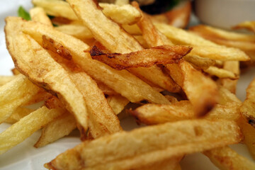 Fried potato close-up with blur effect.