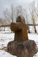 antique stone cross