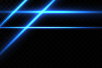Vector illustration of a blue color. Light effect. Abstract laser beams of light. Chaotic neon rays of light .