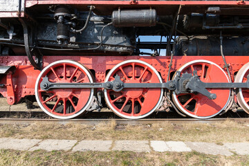 old steam locomotive on rails