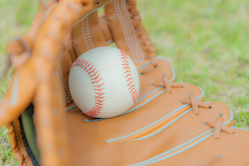  野球グローブとボール