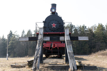 old steam locomotive on rails