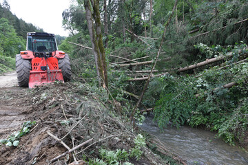 log jam during a flood