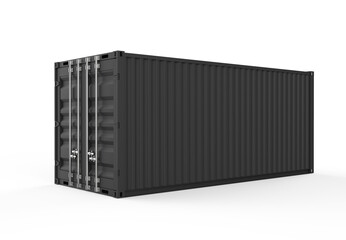 Black Container - Front Isolated