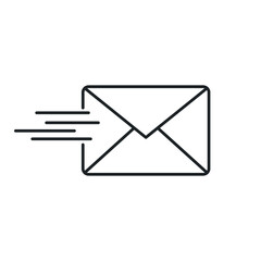 Send letter line art icon for apps and websites