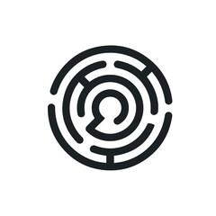 Labyrinth icon. Maze and intricacy, confuse symbol. Flat design